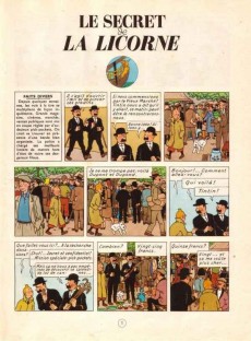 Extrait de Tintin (Historique) -11B35 Bis- Le Secret de la Licorne