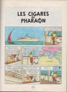 Extrait de Tintin (Historique) -4B42- Les cigares du pharaon