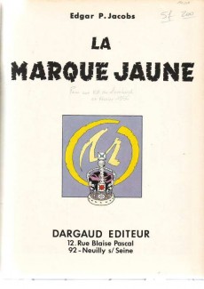 Extrait de Blake et Mortimer (Les aventures de) (Historique) -5d1970'- La Marque Jaune