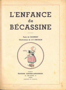 Extrait de Bécassine -1c1953- L'enfance de Bécassine