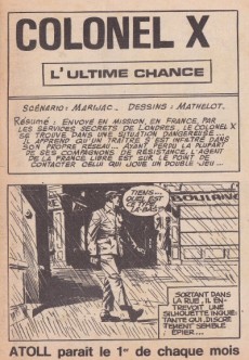 Extrait de Atoll (Jeunesse et Vacances) -81- Colonel x - l'ultime chance