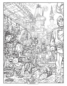 Extrait de John Byrne's Stowaway to the Stars: A Graphic Album to Color (2016) - John Byrne's Stowaway to the Stars: A Graphic Album to Color