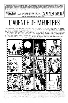 Extrait de Les mains de Shang-Chi, maître du Kung-Fu (Éditions Héritage) -26- L'agence de meurtres