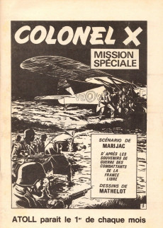 Extrait de Atoll (Jeunesse et Vacances) -77- COLONEL X - Mission Spéciale