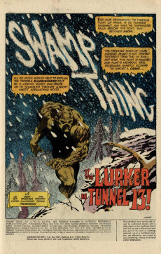 Extrait de Swamp Thing Vol.1 (DC Comics - 1972) -8- The Lurker in Tunnel 13!