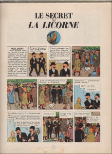 Extrait de Tintin (Historique) -11B26ter- Le Secret de la Licorne