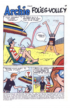 Extrait de Archie (Éditions Héritage - 1970) -107- Folies-volley