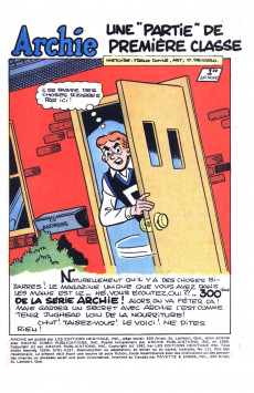 Extrait de Archie (Éditions Héritage - 1970) -111- Une partie de 