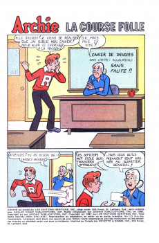 Extrait de Archie (Éditions Héritage - 1970) -113- La course folle