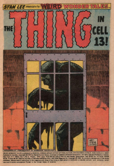 Extrait de Weird Wonder Tales (Marvel Comics - 1973) -5- The Thing in Cell 13!