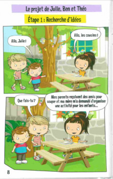 Extrait de BD des petits entrepreneurs - Julie organise un cinéma en plein air