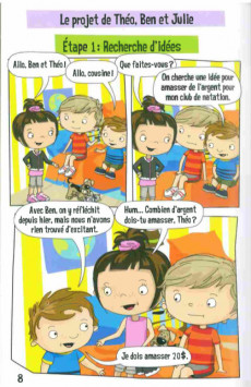 Extrait de BD des petits entrepreneurs - Théo prépare une course de minivoiliers