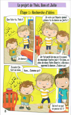 Extrait de BD des petits entrepreneurs - Théo organise une danse collective