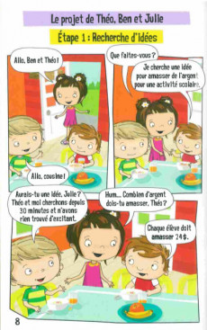 Extrait de BD des petits entrepreneurs - Théo cuisine des petits gâteaux
