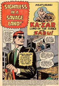Extrait de Ka-Zar Vol.1 (1970) -2- Sightless, in a Savage Land!