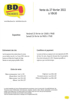 Extrait de (Catalogues) Ventes aux enchères - BD Enchères - BD Enchères - Dimanche 27 février 2022