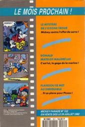 Verso de Mickey Parade -151- Donald gentil animateur