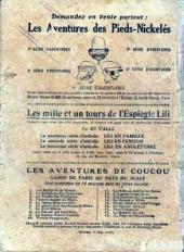 Verso de Les pieds Nickelés (1re série) (1915-1917) -5- Cinquième série d'Aventures : Les Pieds Nickelés à la guerre