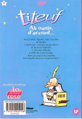 Verso de Titeuf (Bibliothèque Rose pop!) -9- Ah ouais, d'accord...