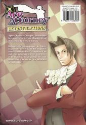 Verso de Ace Attorney Investigations -1- Tome 1