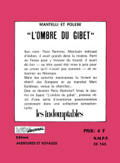Verso de Les indomptables -1- L'ombre du gibet