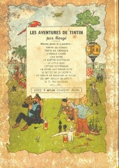 Verso de Tintin (Historique) -13B03 Zéro- Les 7 boules de cristal