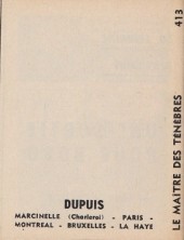 Verso de Tom Bolah - Les époustouflantes aventures de Monsieur Bolah -2MR1572- Le maître des ténèbres