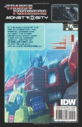 Verso de The transformers : Monstrosity (2013) -INT- Monstrosity