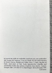Verso de Le journal de Judith et Marinette -HS- Aventures !