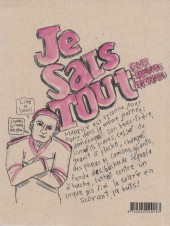 Verso de Je sais tout (Bouchard) - Je sais tout