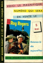 Verso de Roy Rogers, le roi des cow-boys (3e série - vedettes T.V) -6- Numéro 6
