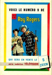 Verso de Roy Rogers, le roi des cow-boys (3e série - vedettes T.V) -8- Numéro 8