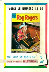Verso de Roy Rogers, le roi des cow-boys (3e série - vedettes T.V) -12- Numéro 12