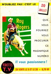 Verso de Roy Rogers, le roi des cow-boys (3e série - vedettes T.V) -11- Numéro 11