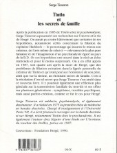 Verso de (AUT) Hergé -1990/10- Tintin et les secrets de famille