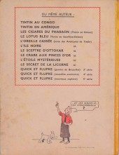 Verso de Tintin (Historique) -11A23- Le secret de la Licorne