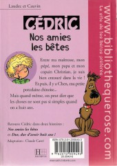Verso de Cédric (Bibliothèque Rose) -111431- Nos amies les bêtes