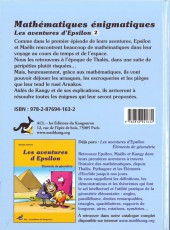 Verso de Les aventures d'Epsilon -2- Mathématiques énigmatiques