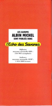 Verso de (Catalogues) Éditeurs, agences, festivals, fabricants de para-BD... - Albin Michel - 1994 - Catalogue