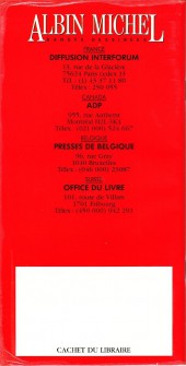 Verso de (Catalogues) Éditeurs, agences, festivals, fabricants de para-BD... - Albin Michel - 1990 - Guide