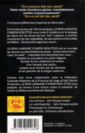 Verso de (AUT) Walthéry, François -2003/01- Le bon langage d'amon nos-ôtes