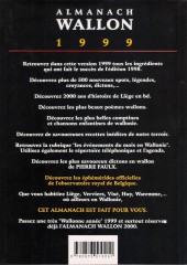 Verso de (AUT) Walthéry, François -1998/05- Almanach Wallon 1999