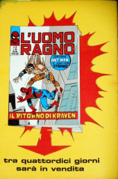Verso de L'uomo Ragno Vol. 1 (Editoriale Corno - 1970)  -28- Il Ritorno di Kraven