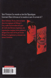 Verso de Seraph of the End - Glenn Ichinose - La catastrophe de ses 16 ans -1- Tome 1