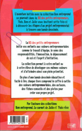 Verso de BD des petits entrepreneurs - Théo cuisine des petits gâteaux