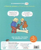 Verso de Je commence à lire en BD : CP -6- L'os du dinosaure
