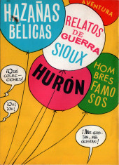 Verso de Hazañas del Oeste (Toray - 1962) -168- Número 168