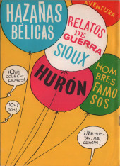 Verso de Hazañas del Oeste (Toray - 1962) -171- Número 171