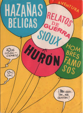 Verso de Hazañas del Oeste (Toray - 1962) -174- Número 174