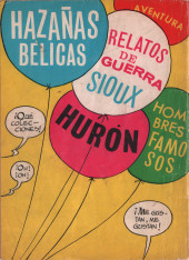 Verso de Hazañas del Oeste (Toray - 1962) -183- Número 183